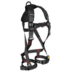 FallTech® FT8143BLXL Harness, 1D-Ring Standard Non-Belted Full Body, X-Large, 130-310 lb, Polyster Strap, Tongue Leg Strap Buckle, Quick Connect Chest Strap Buckle, Aluminum Alloy, Plated Alloy Steel Hardware, Black