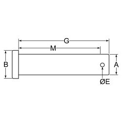 G.L.HUYETT™ CLP-0437-1000/B Clevis Pin, Clevis Pin Standard, 0.438 in Dia, 49/64 in Overall Length, Low Carbon Steel, Plain, 1 in Shank Length