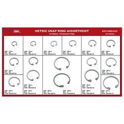 G.L.HUYETT™ DISP-DHO142SS Retaining Ring Assortment, 15-60 mm, 142 Piece, Stainless Steel