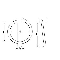 G.L.HUYETT™ LP-250-1250 Lynch Pin, 1.406 in Dia, 1-1/4 in Overall Length, Carbon Steel, Zinc Yellow, 1.563 in Shaft