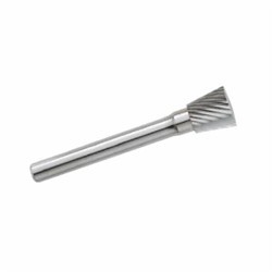 GARR GAR-71010 Rotary File/Burr, Inverted Cone Head Shape, 1/4 in Head Dia, 5/16 in Length of Cut