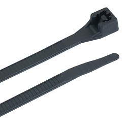 GB® 46-310UVB Cable Tie, 11 in Length, 0.17 in Width, 0.055 in Thickness, Nylon 6.6, UV Black