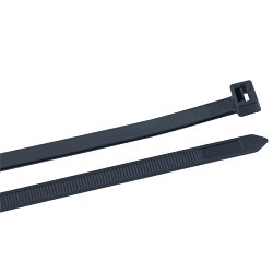 GB® 46-424UVB Cable Tie, 24 in Length, 0.35 in Width, 0.07 in Thickness, Nylon 6.6, UV Black