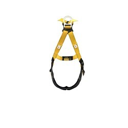 Guardian Fall Protection 37005 Harness, Full Body, Medium/Large, 130-420 lb, Polyester Strap, Steel Hardware, Yellow