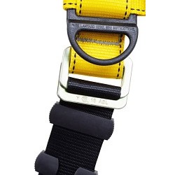 Guardian Fall Protection 37005 Harness, Full Body, Medium/Large, 130-420 lb, Polyester Strap, Steel Hardware, Yellow