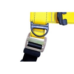 Guardian Fall Protection 37193 Harness, Medium/Large, 130-420 lb, Polyester Strap, Yes Leg Strap Buckle, Yes Chest Strap Buckle, Yes Shoulder Strap Buckle, Galvanized Steel Hardware, Yellow