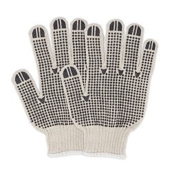 HOSPECO® ProWorks® GWSKDB1 Warehouse Gloves, Single Sided Glove, Knitted, Large, #9, Cotton/Polyester, Black/Natural
