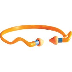 Honeywell 154-QB2HYG Ear Plug, Banded, 25 dB Noise Reduction Rating, Flat Arrow, Specifications Met: ANSI S.3.19-1974, Disposable/Reusable: Reusable, Universal, Orange Plug, Orange(Band) Cord