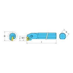 Ingersoll-Rand 3670195 Turning Boring Bar, 1.28 in Minimum Bore Dia, 12 in Overall Length, Steel