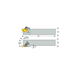 Iscar 2404850 Threading Tool Holder, External, Right Hand Hand of Holder