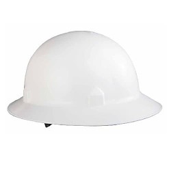 Hard Hat, 6-1/2 in Fits Minimum Hat, 8 in Fits Maximum Hat, Polyethylene, 8-Point Ratchet Suspension, Class C, G E ANSI Electrical Class Rating, Ratchet Adjustment, White