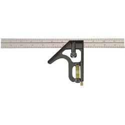 Johnson 400 Combination Square Set, 1 Piece, 12 in Blade Length, 1 in Blade Width, Stainless Steel Blade