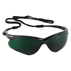 Kimberly-Clark Professional KleenGuard™ 25671 Safety Glasses, Anti-Scratch Lens Coating, Green Lens, Half, Black Frame, Nylon Frame, Polycarbonate Lens, Universal