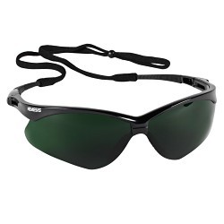 Kimberly-Clark Professional KleenGuard™ 25671 Safety Glasses, Anti-Scratch Lens Coating, Green Lens, Half, Black Frame, Nylon Frame, Polycarbonate Lens, Universal