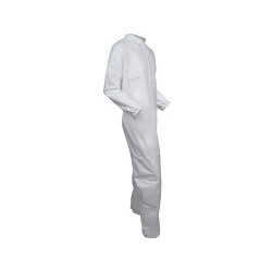 Kimberly-Clark Professional KleenGuard™ 46105 Coverall, 2X-Large, White, SMS Fabric, 30 in Chest, 41 in Inseam Length