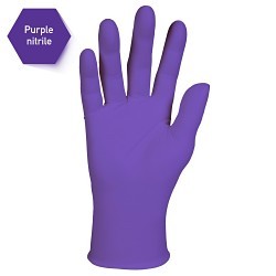 Kimberly-Clark Professional™ KC55083 Exam Gloves, Large, #9, Nitrile Foam, Purple, Beaded Cuff