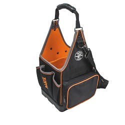 Klein® Tradesman Pro™ 554158-14 Tool Bag, Electrician, 1680d Ballistic Weave, Black/Orange