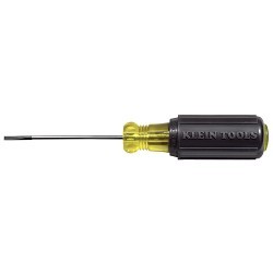 Klein® 612-4 Fixed Blade Screwdriver, Cabinet Point, 1/8 in Point, Steel Shank, 7-3/4 in Overall Length, Specifications Met: ASME B107, No Insulated, No Magnetized Tip