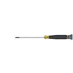 Klein® 614-4 Fixed Blade Screwdriver, Cabinet Point, 1/8 in Point, Steel Shank, 7-1/2 in Overall Length, No Insulated, No Magnetized Tip