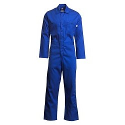 LAPCO FR™ CVEFR7 ROYAL BLUE 5XL REG LENGTH Coverall, Men, 5X-Large, Royal Blue, Cotton, 62-64 Chest, 30 in Inseam Length, 62-64 Waist