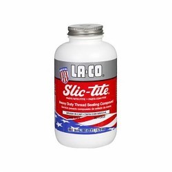 LA-CO® 042049 Slic-Tite® Premium Grade Pipe Thread Sealant, 1 qt Brush-In Cap Bottle, White