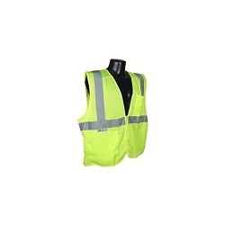 Liberty Glove HIVIZGARD™ C16002G-XXXL Safety Vest, 3X-Large, Fluorescent Lime Green, 2" Silver Reflective Stripes, Polyester Mesh, Front Zipper Closure, 1 pocket, Class 2, ANSI/ISEA 107-2015