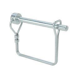 Safety Clevis Pin, 1/4 in Wire Dia, Squar Wire, 3-1/16 in Overall Length, 2-3/16 in Usable Length, 1004-1045 Carbon Steel