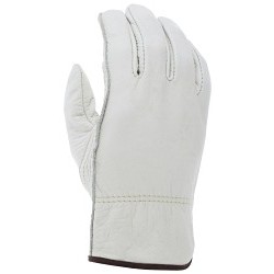 MCR Safety 3213L Leather Drivers Work Gloves, Large, #9, Beige, CV Grade Grain Cow Grain, Keystone Thumb, Standard Finger, Slip-On/Open Cuff, Elastic/Shirred Closure