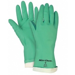 MCR Safety 5331S Heat Resistant Gloves, 2X-Large, #11, Green, Nitrile, Cotton Flocked, Straight Cuff, 13 in Length