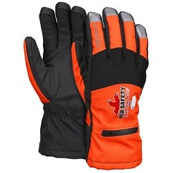 MCR Safety 980M Insulated Mechanics Gloves, Medium, #8, 100 gram Thinsulate™ lining and a waterproof / windproof barrier, Hi-Vis Orange/Black, Fabric Back Style