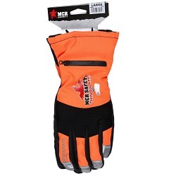 MCR Safety 980M Insulated Mechanics Gloves, Medium, #8, 100 gram Thinsulate™ lining and a waterproof / windproof barrier, Hi-Vis Orange/Black, Fabric Back Style