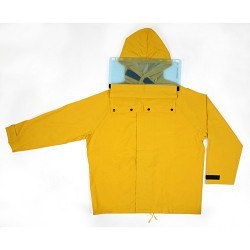 MCR Safety FRHBS100M Rain Suit, Medium, Yellow, PVC/Polyester, 46 in Waist, 30 in Inseam Length, Attached Hood, 56 in Chest