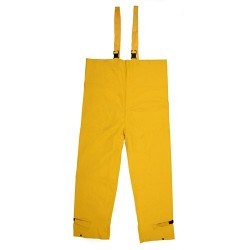 MCR Safety FRHBS100M Rain Suit, Medium, Yellow, PVC/Polyester, 46 in Waist, 30 in Inseam Length, Attached Hood, 56 in Chest