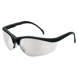 MCR Safety KD119AF Safety Glasses, Duramass Anti-Fog/Anti-Scratch Lens Coating, I/O Clear Mirror Lens, Half, Black Frame, Nylon Frame