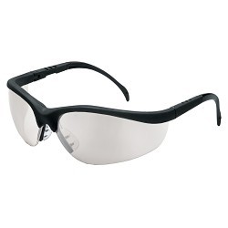 MCR Safety KD119AF Safety Glasses, Duramass Anti-Fog/Anti-Scratch Lens Coating, I/O Clear Mirror Lens, Half, Black Frame, Nylon Frame
