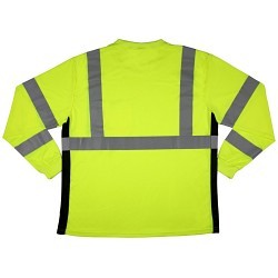 MCR Safety LSTSCL3ML T-Shirt, Hooded: No, L, Hi Vis Lime, Polyester