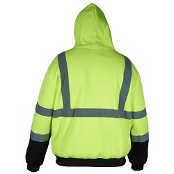 MCR Safety Luminator® SSCL3LZL Hoodie, Large, Lime/Black, Polyester