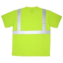 MCR Safety STSCL2MLLLOGOLDM T-Shirt, Hooded: No, L, Hi Vis Lime, Polyester, 29.1 in Length