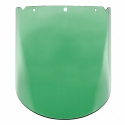 MSA Safety 10115845 Face Shield Replacement Visor, Green, Polycarbonate, 9-1/4 in Visor Height, 17 in Visor Width, 0.098 in Visor Thickness