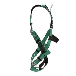 MSA Safety 10196642 Harness, Standard, 400 lb, Polyester Strap, Tongue Leg Strap Buckle, Quick Connect Chest Strap Buckle, Stainless Steel/Steel Hardware, Green