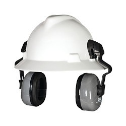MSA Safety 454-10129327 Earmuff, 25 dB Noise Reduction Rating, Gray, Cap-Mounted Band Position