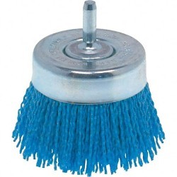 Cup Brush, 2 in Brush Dia, Crimped Wire, Silicon Carbide Fill