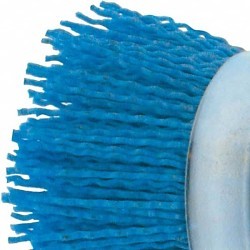 Cup Brush, 2 in Brush Dia, Crimped Wire, Silicon Carbide Fill