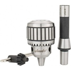 Drill Chuck, 1/8 to 5/8 in, JT3, Taper Mount, Ball Bearing, Keyed Key