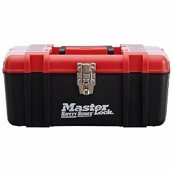 Master Lock® 470-1457E410KA; 1457E410KA Portable Lockout Kit, 4 Padlocks Maximum, 5-1/4 in Height, 8 in Width, 15-1/2 in D, Language: English