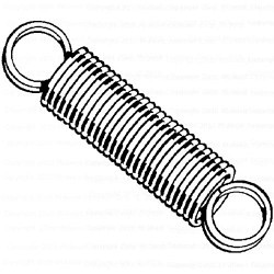 Extension Spring, 3/8 in Outside Dia, 2-9/16 in Overall Length, Spring Steel