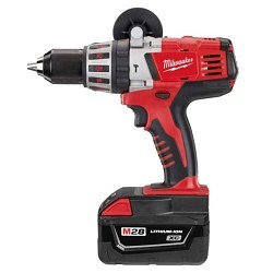 Milwaukee® 0726-22 Cordless Hammer Drill, Single Sleeve Chuck, 28 V, 0 to 450 rpm, 0 to 1, 800 rpm No-Load Speed, Yes Reversible, Lithium-Ion Battery, Battery Included: Yes