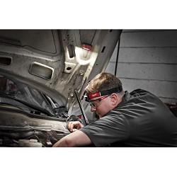 Milwaukee® 2012R Rechargeable Magnetic Headlamp and Task Light, Led Bulb, 450 Lumens, Red