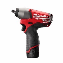 Milwaukee® 2454-22 Impact Wrench Kit, Standard Drive, 3/8 in Drive, 117 ft-lb Torque, 12 VDC, 6-1/2 in Overall Length, Battery Included: Yes
