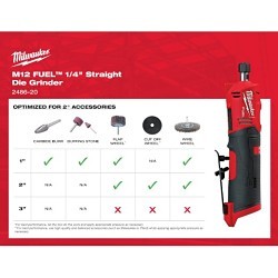 Milwaukee® 2486-22 Cordless Angle Grinder, Kit, 1/4 in Wheel Dia, Lithium-Ion Battery, Paddle Switch